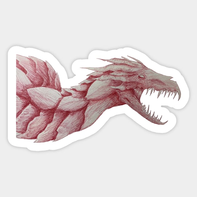 Red dragon Sticker by Fallcrown